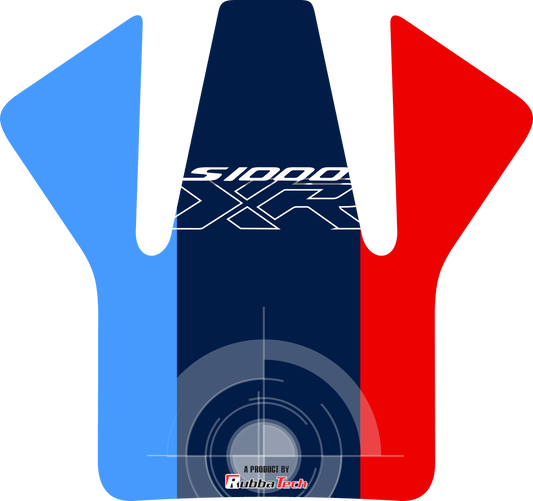 BMW s1000xr Motorcycle tank protector | Grippertech Tri colour| Tank Pad - Rubbatech RoadCarver 